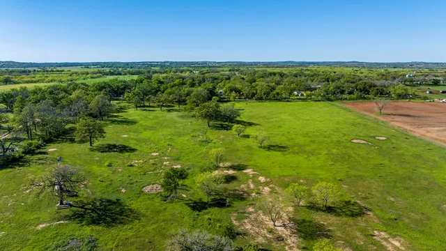 a view of a garden with an ocean