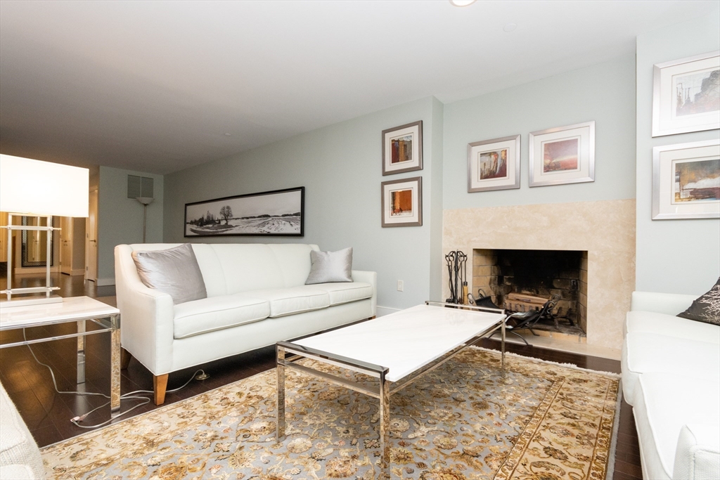 241 Perkins Street, Unit D302 Boston, MA 02130 - Photo 2 of 31 a living room with furniture a rug and a fireplace