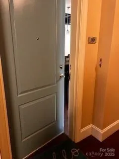 a bathroom with a door