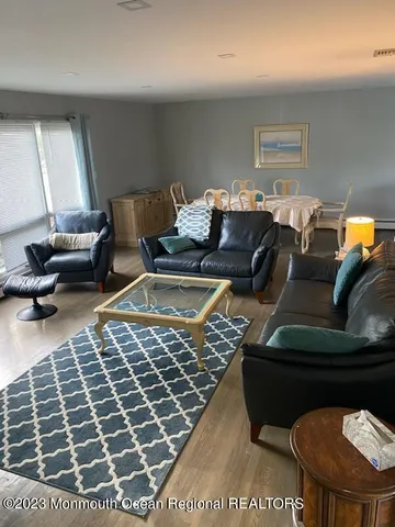 a living room with furniture