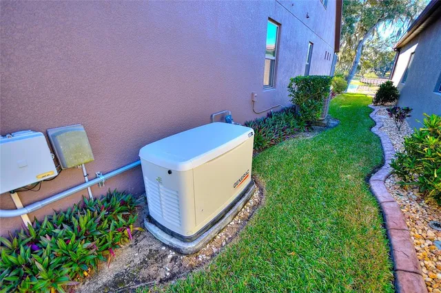 a view of lake with green space
