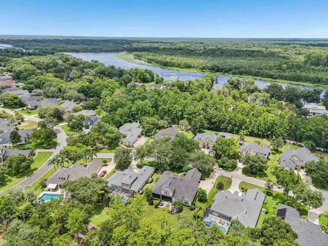 an aerial view of multiple house