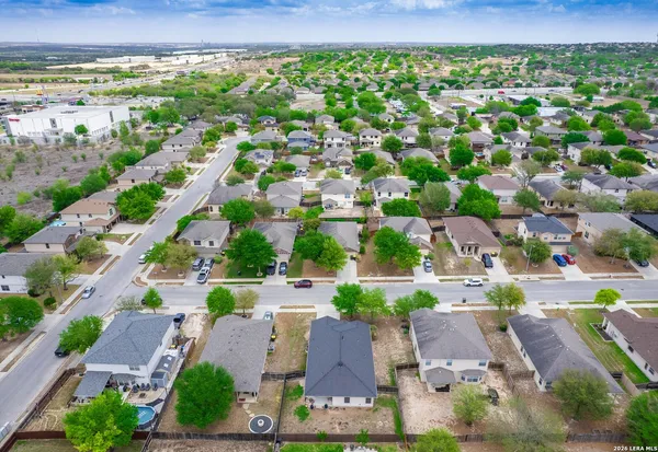 an aerial view of a city
