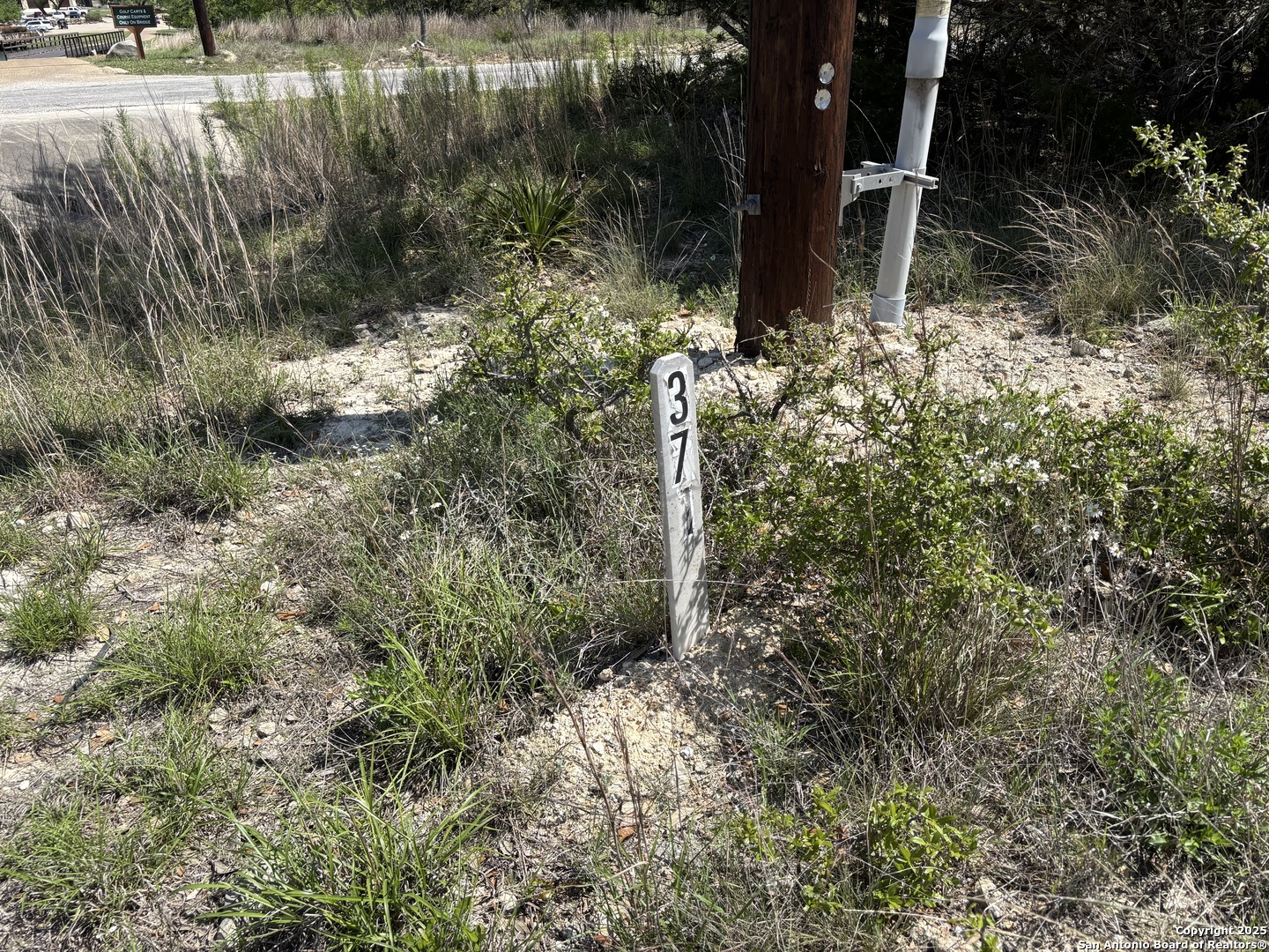 Lot 371 West Nicholas Weeks Blanco, TX 78606 - Photo 16 of 18 a backyard of a house with lots of green space and lake view