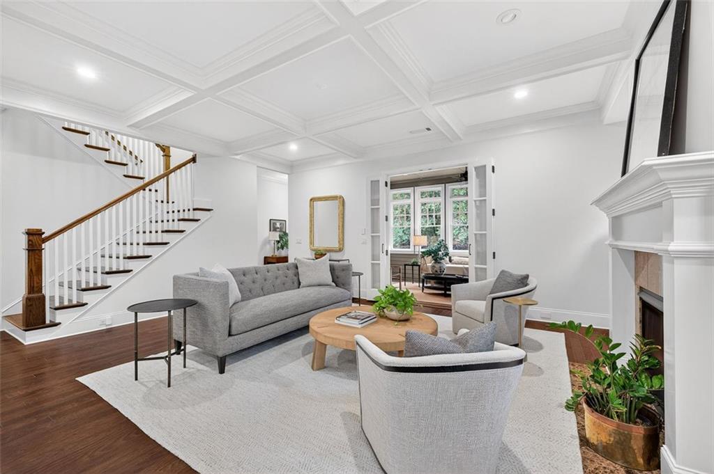 101 Walden Square Way Decatur, GA 30030 - Photo 9 of 33 a living room with furniture and a fireplace