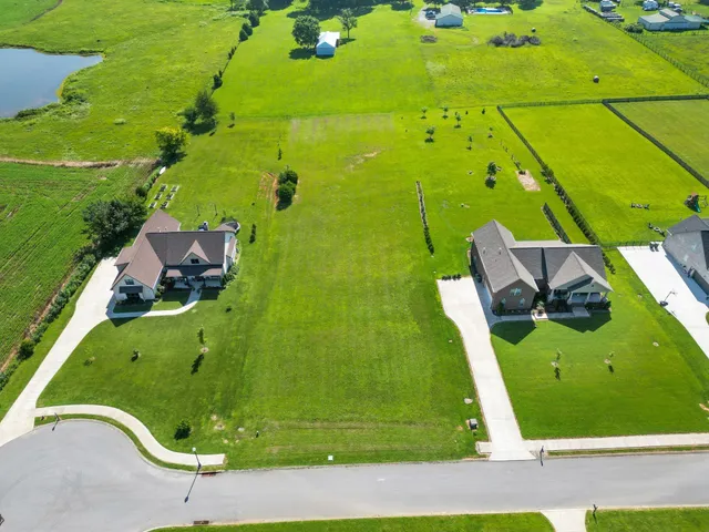 an aerial view of a residential houses