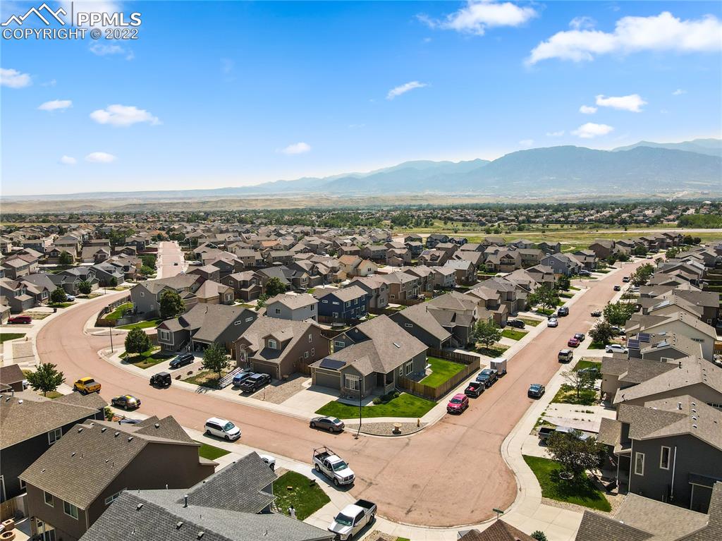 6446 Dancing Moon Way Colorado Springs, CO 80911 - Photo 37 of 42 an aerial view of residential houses with outdoor space