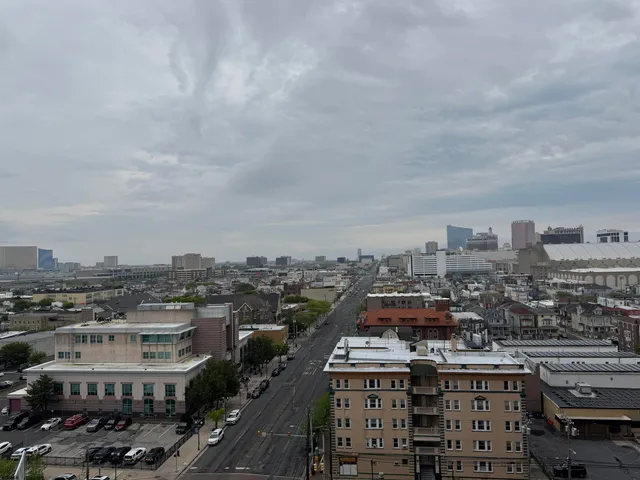 an aerial view of a city