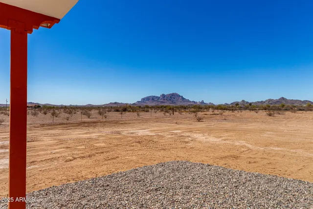 a view of an outdoor space and mountain view