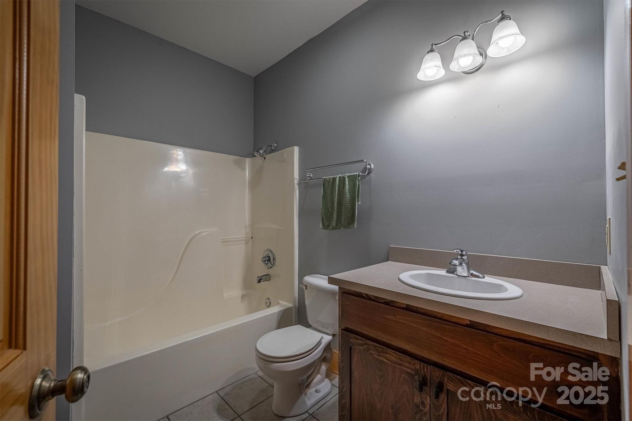 4030 South View Boulevard Morganton, NC 28655 - Photo 32 of 43 a bathroom with a sink a toilet a mirror and shower