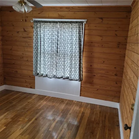 a view of wooden door