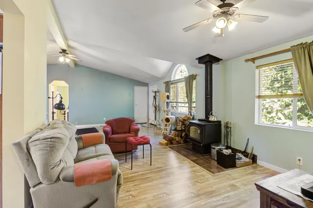 a living room with furniture