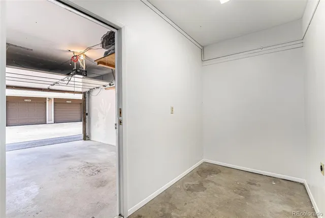 a view of a hallway to a room