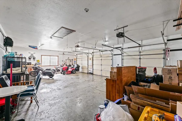 a view of a garage with stuff