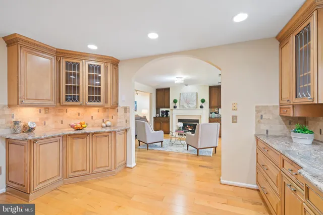 a view of a kitchen with furniture and a kitchen