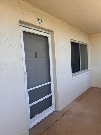 a view of wooden door
