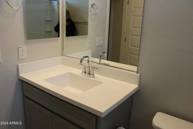 a bathroom with a sink and a toilet