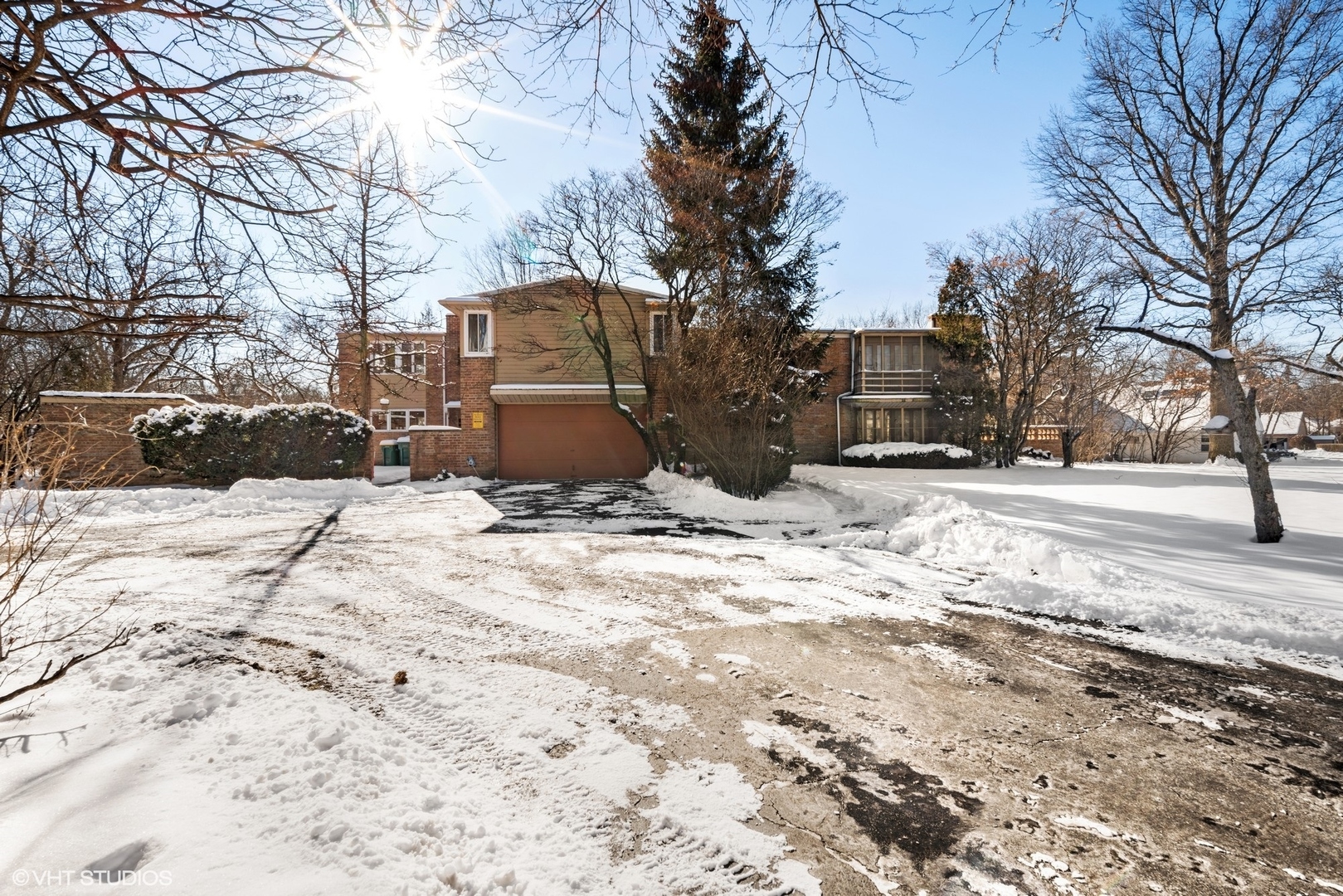 a street view covered with snow