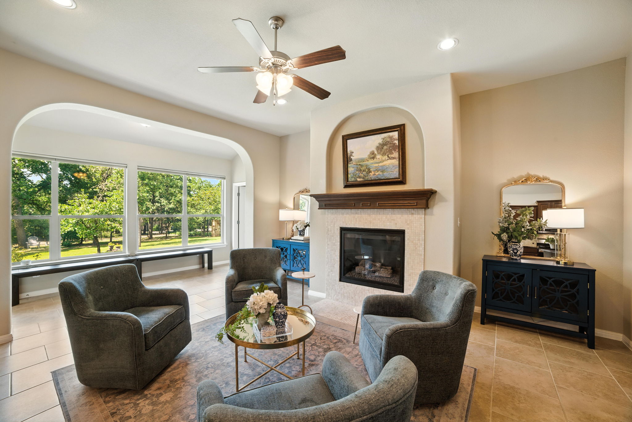 107 Tylee Circle Bastrop, TX 78602 - Photo 25 of 40 a living room with furniture and a fireplace