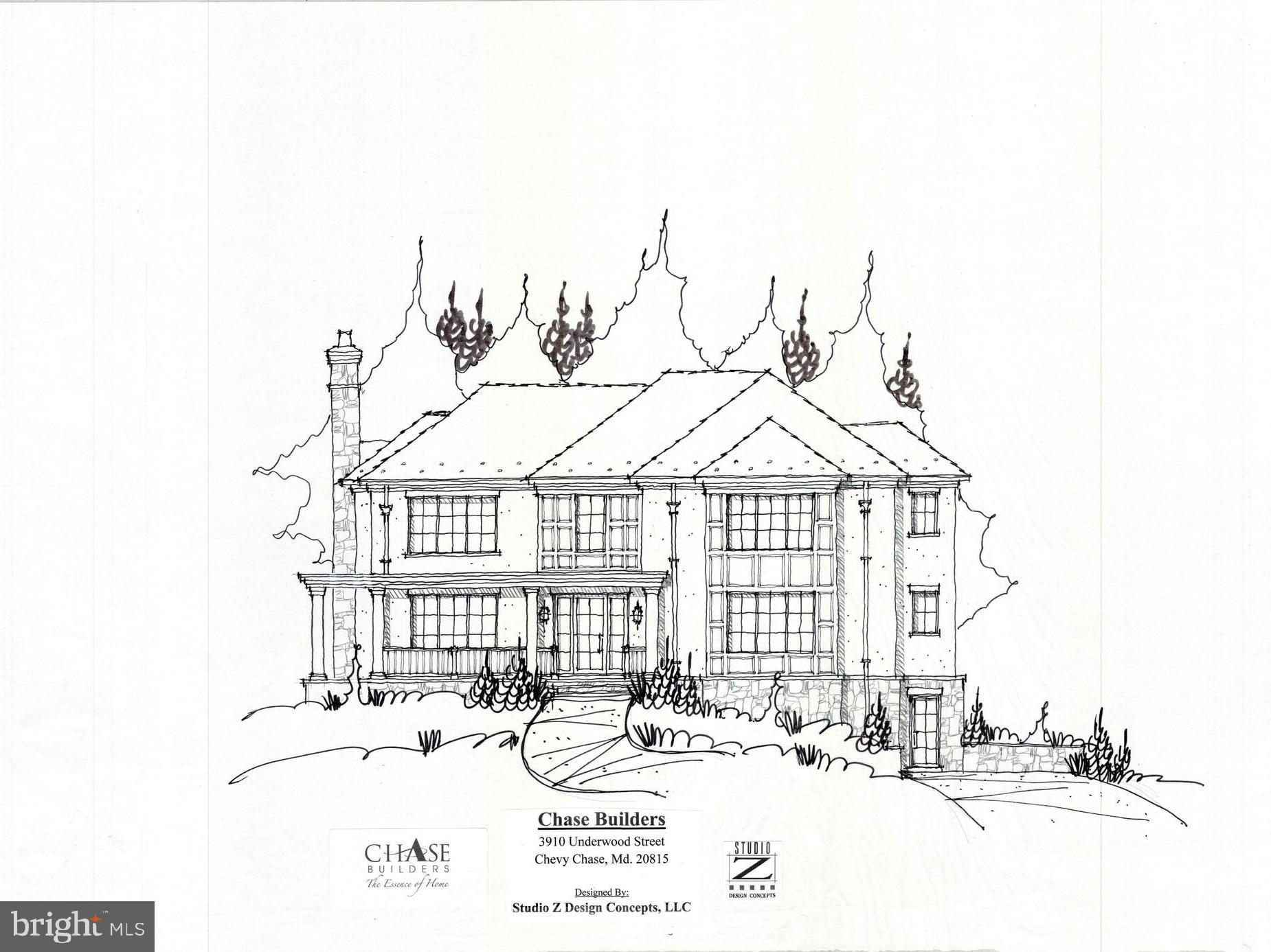 a view of a white house with a snow on the road