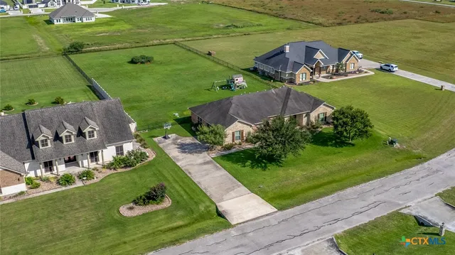 an aerial view of a house
