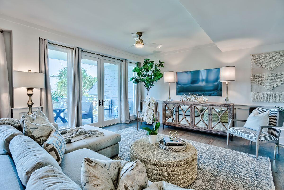 337 Bridge Lane, Unit 102B Inlet Beach, FL 32461 - Photo 10 of 50 a living room with furniture and a fireplace