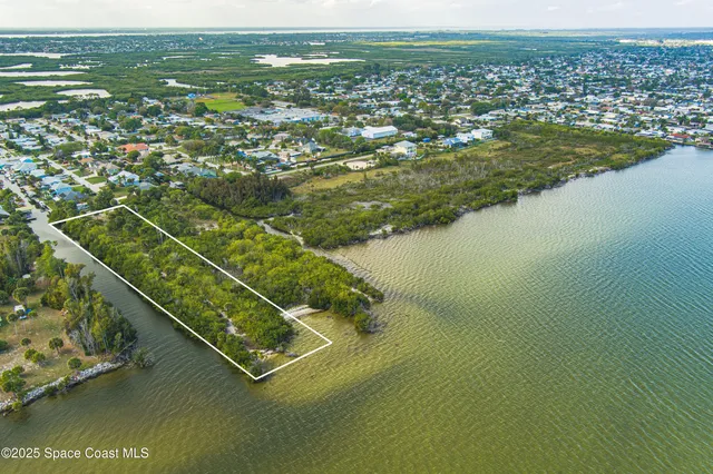 a view of a lake with a city