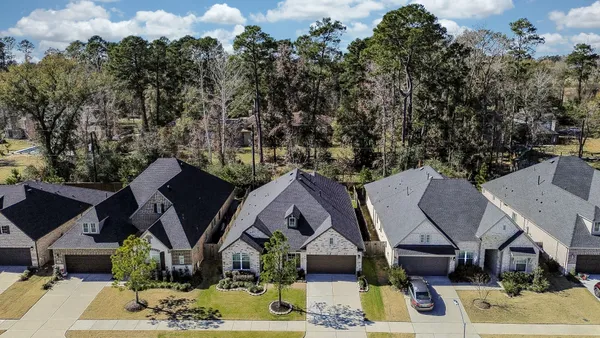 an aerial view of multiple house