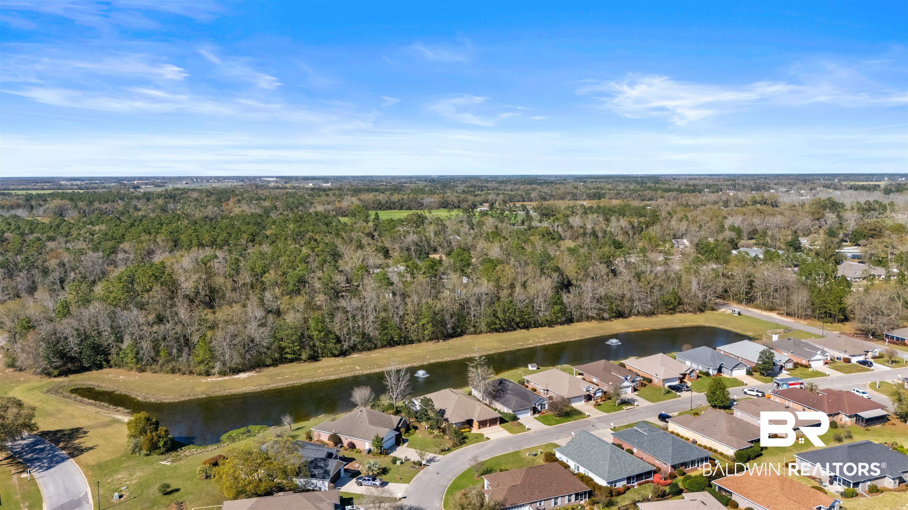 237 Hemingway Loop Foley, AL 36535 - Photo 48 of 49 Aerial view featuring a residential view, a water view, and a wooded view