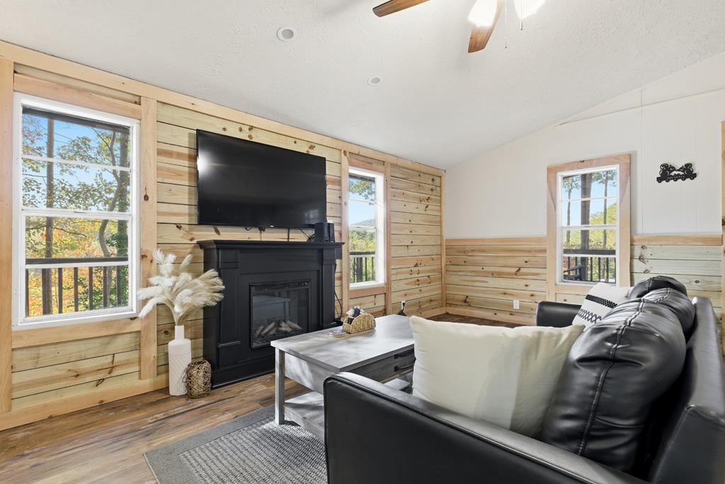 5240 Squirrel Hunting Road Blairsville, GA 30512 - Photo 9 of 40 a living room with fireplace furniture and a flat screen tv