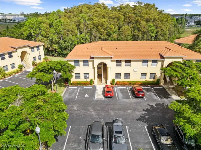 an aerial view of a house with garden