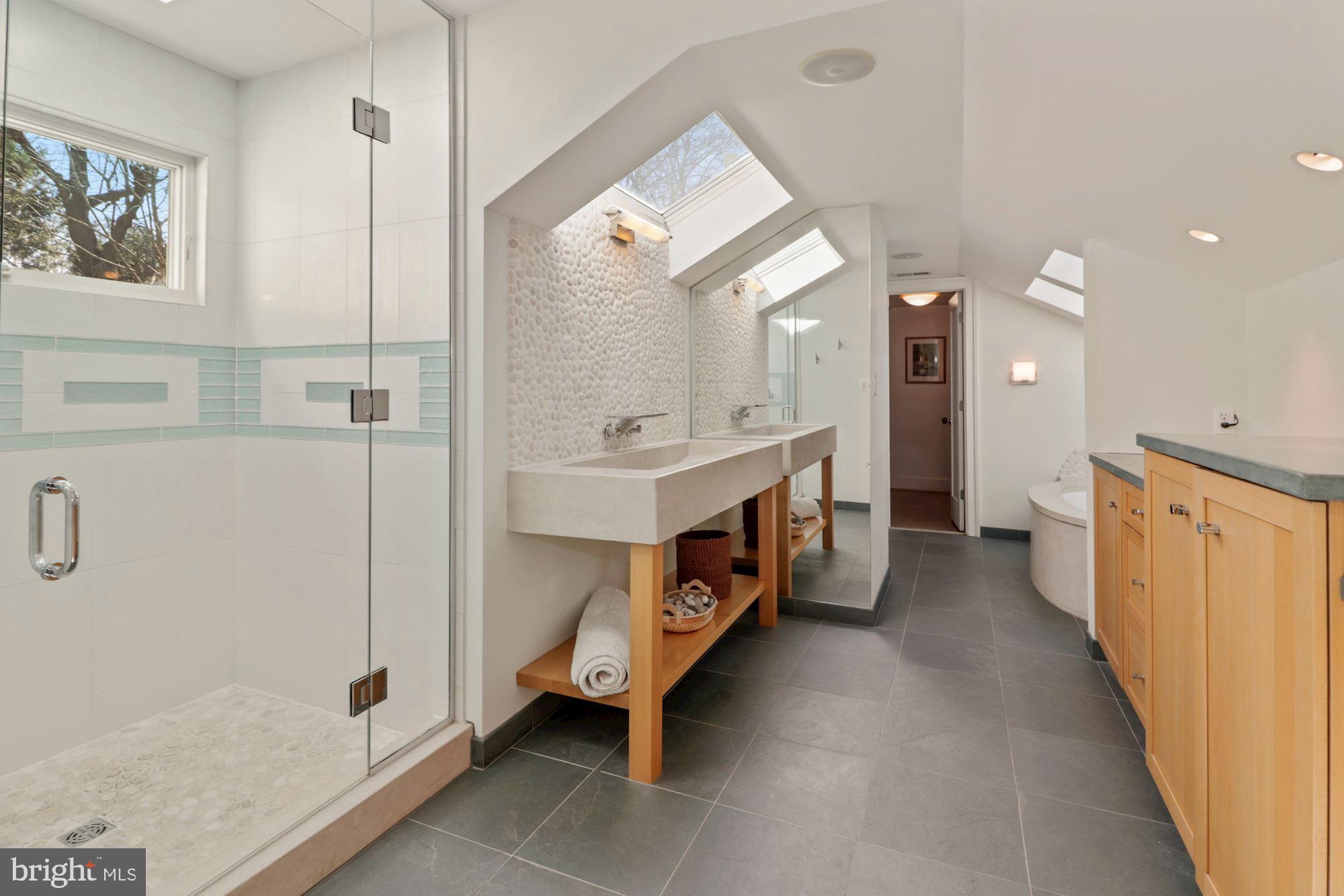 7201 Lenhart Drive Chevy Chase, MD 20815 - Photo 25 of 47 Primary Bath with sep. shower stall & heated floor