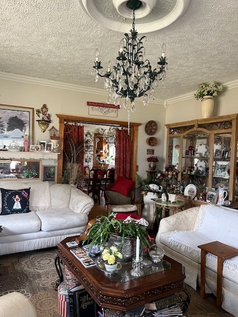 2665 East Sherrill Road Minooka, IL 60447 - Photo 18 of 23 a living room with furniture and a chandelier