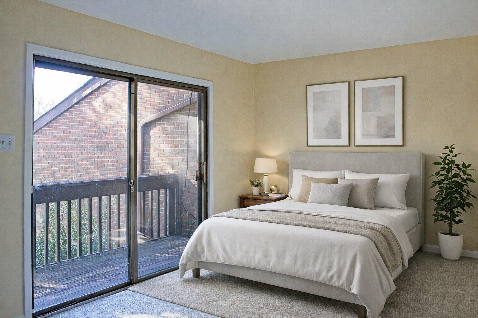 9040 Centerway Road Gaithersburg, MD 20879 - Photo 33 of 43 Virtually Staged bedroom with nature views.