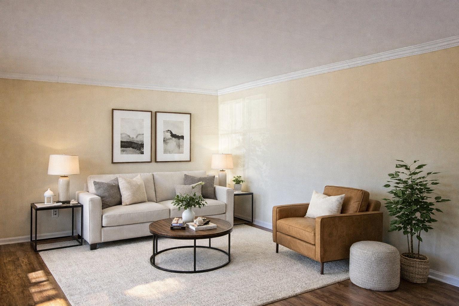 9040 Centerway Road Gaithersburg, MD 20879 - Photo 6 of 43 Virtually Staged living space with warm tones.
