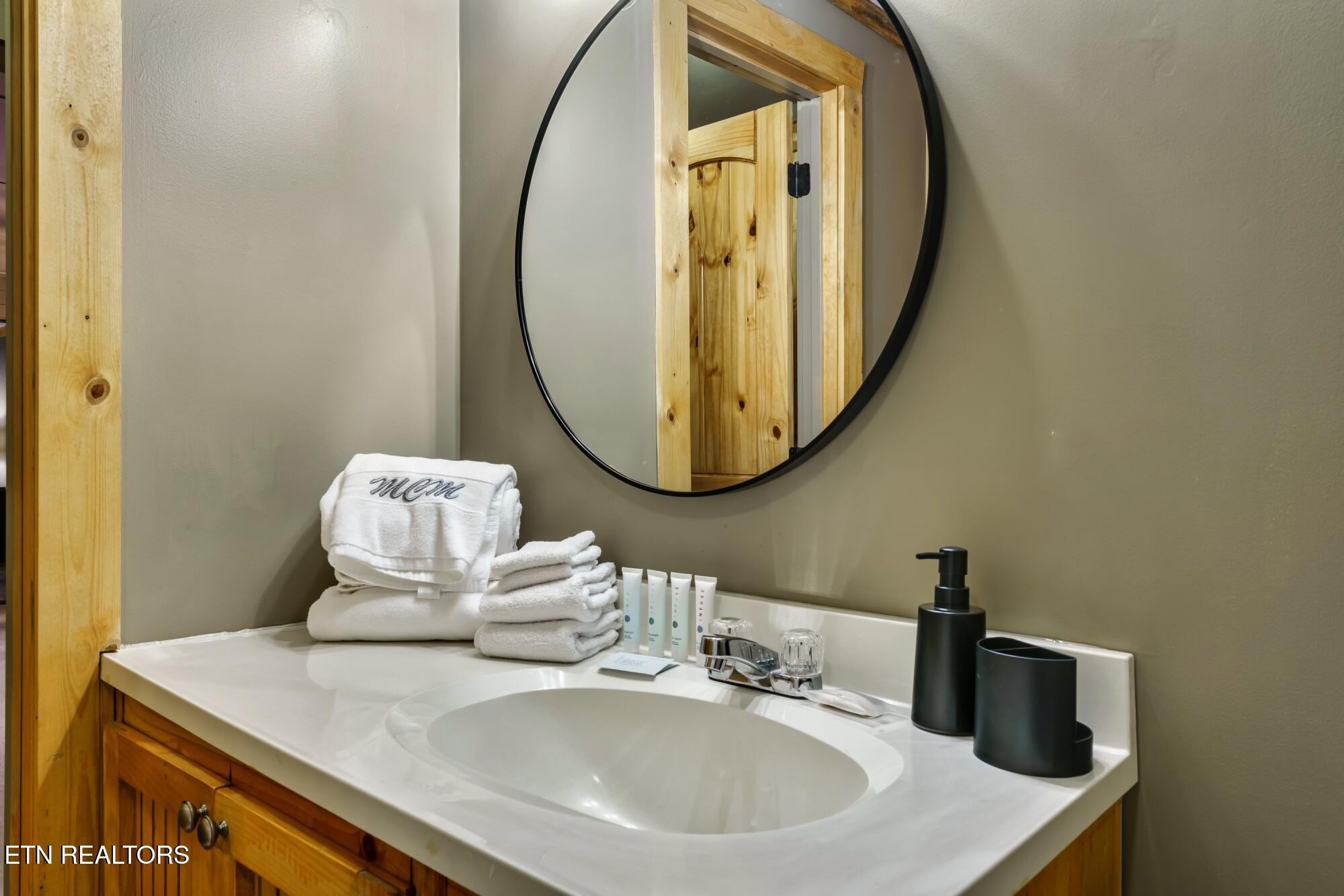 3330 Robeson Road Sevierville, TN 37862 - Photo 22 of 42 a bathroom with a sink and a mirror