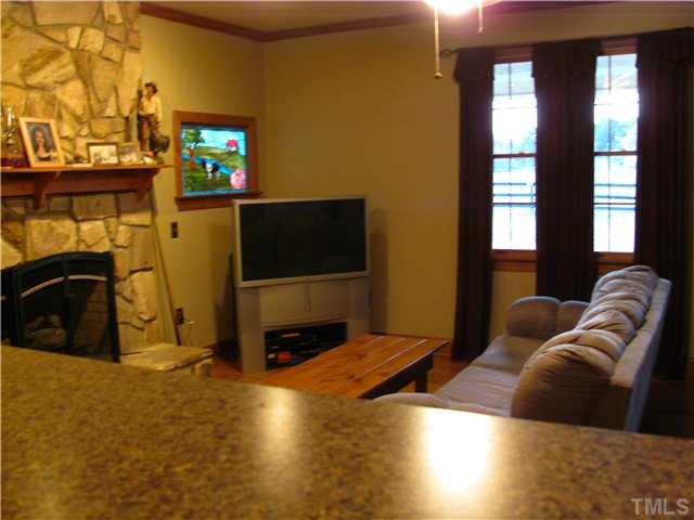 301 Pilot-Riley Road Zebulon, NC 27597 - Photo 9 of 15 a living room with furniture a flat screen tv and a fireplace