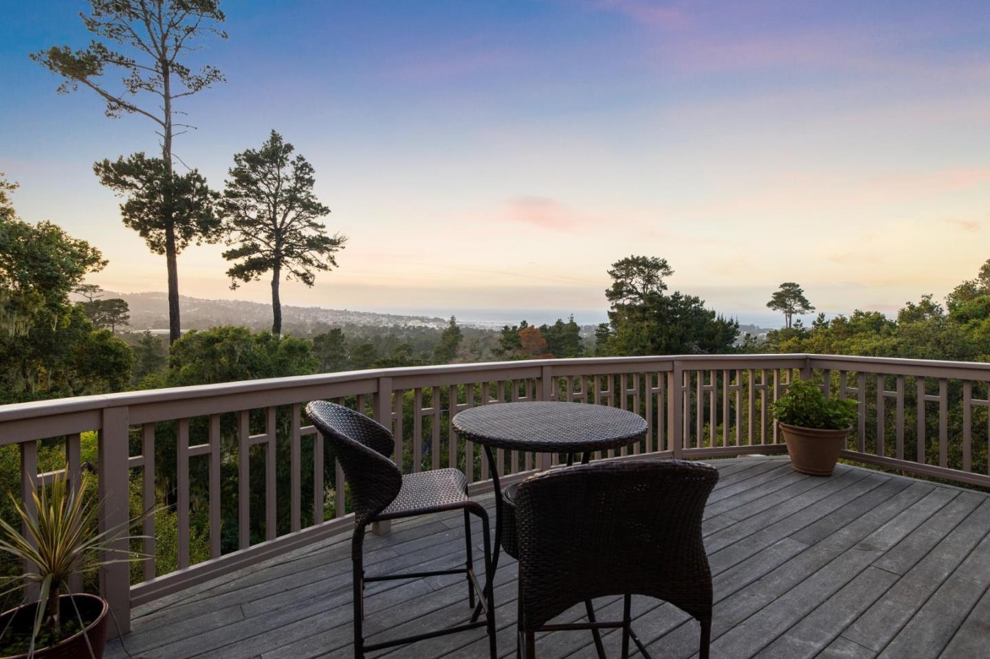 23865 Fairfield Place Carmel, CA 93923 - Photo 57 of 58 a view of a balcony with wooden floor and outdoor seating