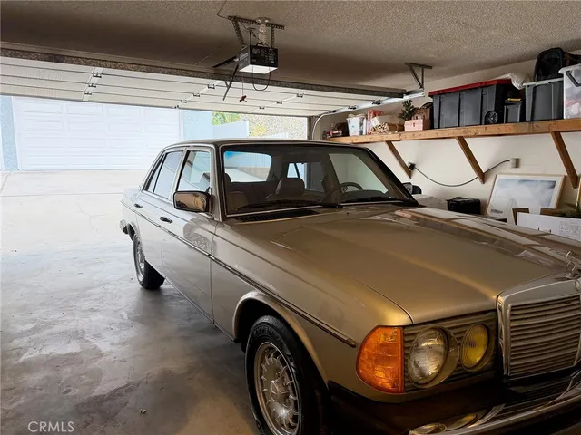 a view of car parked in garage