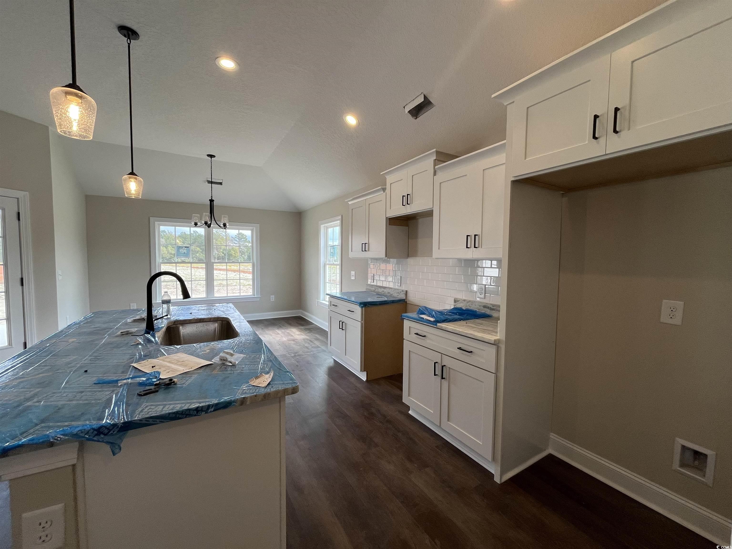 499 Highway 348 Loris, SC 29569 - Photo 8 of 27 Kitchen featuring pendant lighting, lofted ceiling