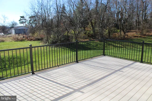 a view of a wooden deck