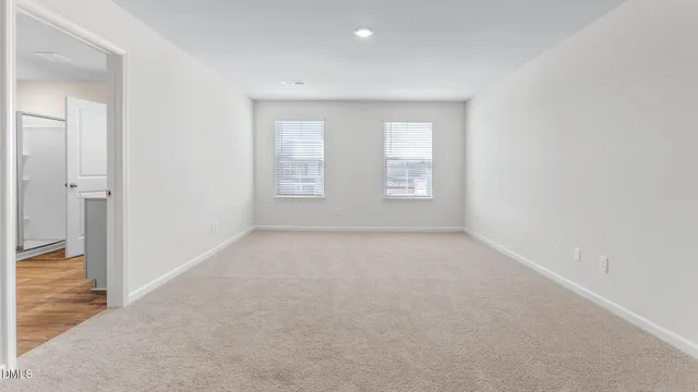 an empty room with an entryway