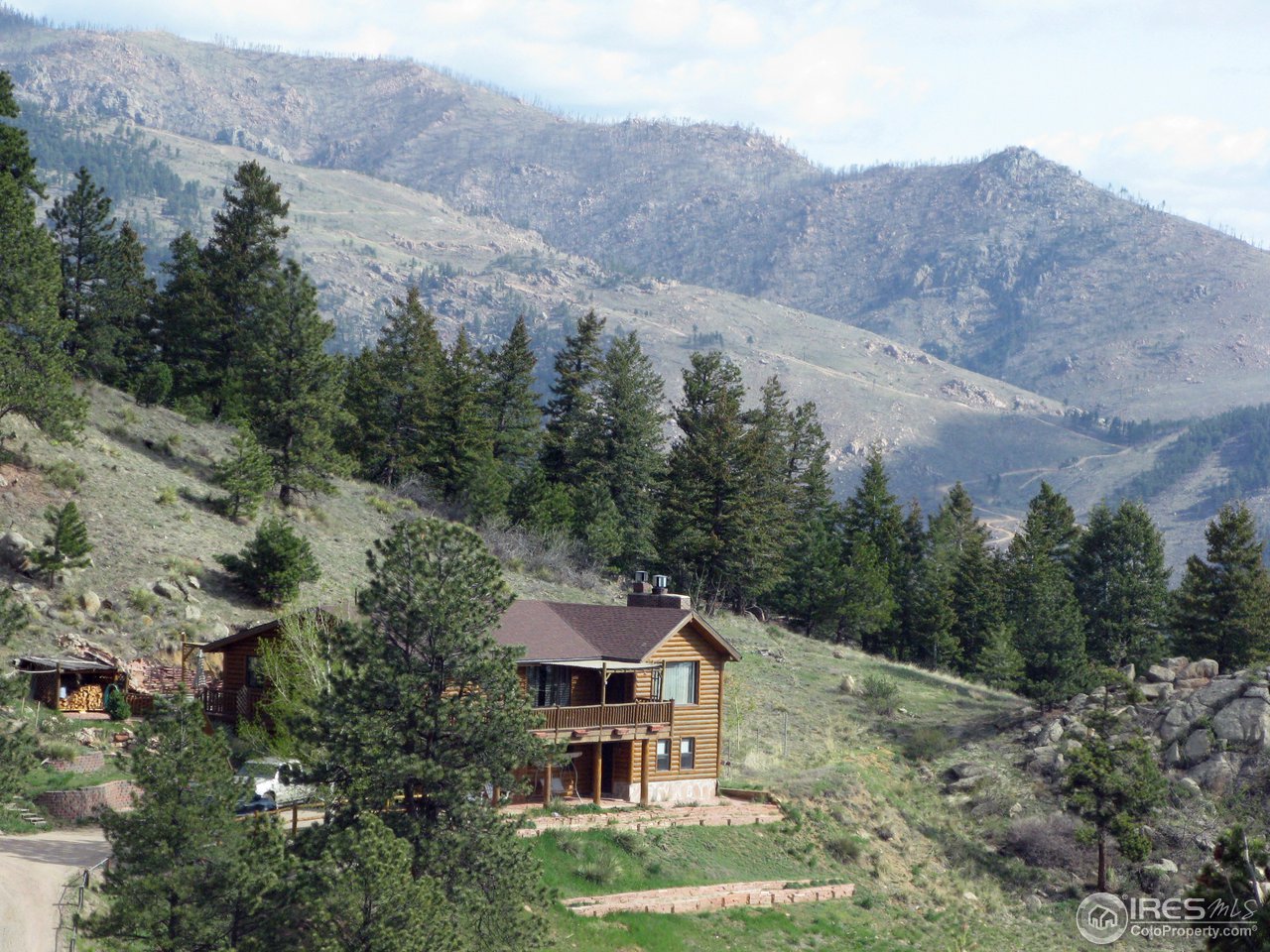 an aerial view of a house