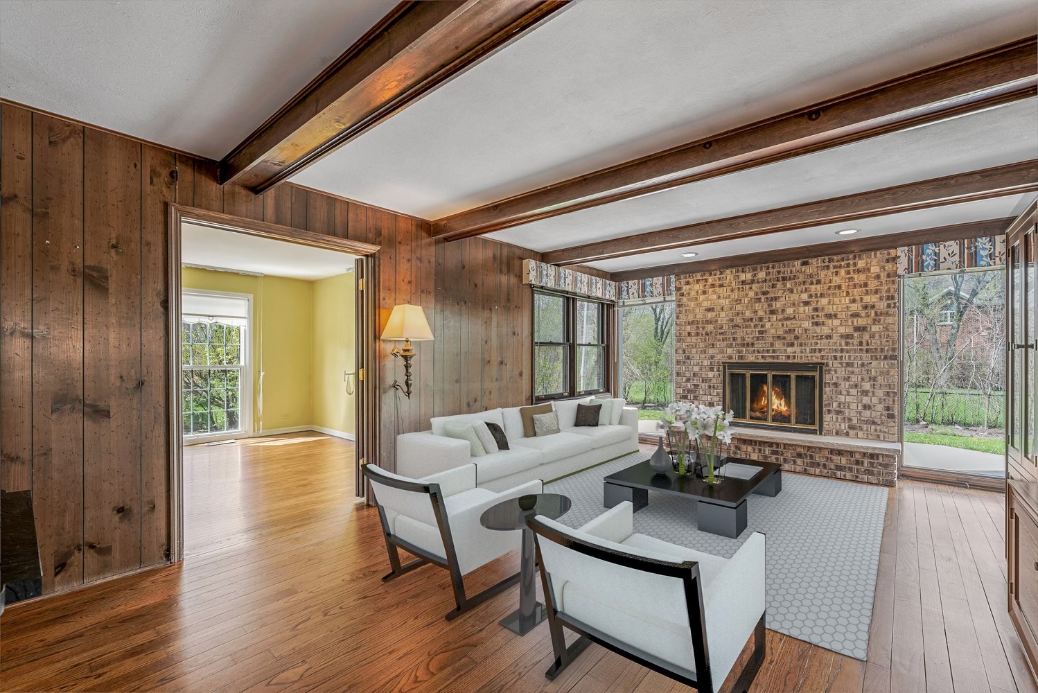 3210 Old Mill Road Northbrook, IL 60062 - Photo 7 of 41 a living room with furniture and a fireplace