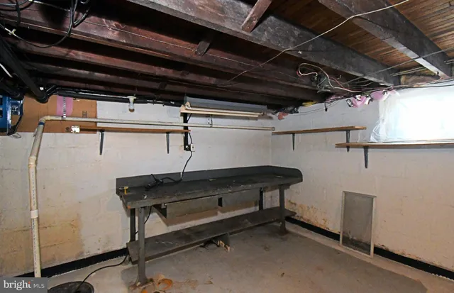 a view of a room with racks