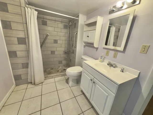 a bathroom with a shower
