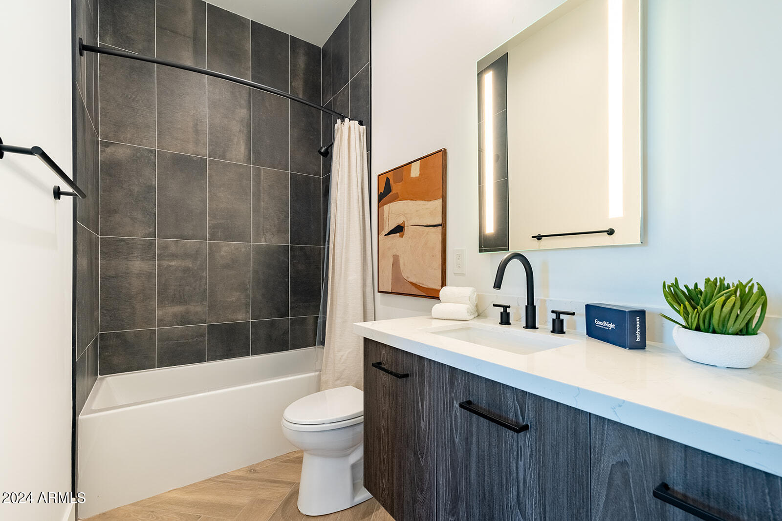 13696 North 88th Place Scottsdale, AZ 85260 - Photo 46 of 60 a bathroom with a sink a toilet and shower