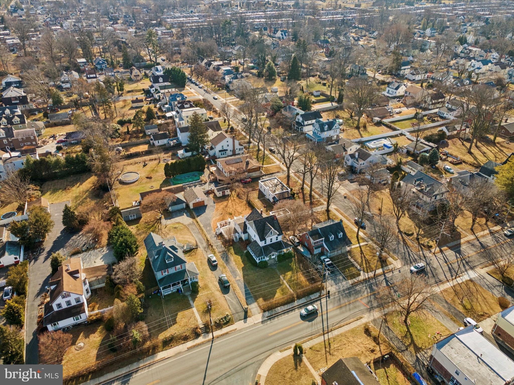 224 West Providence Road Aldan, PA 19018 - Photo 6 of 52 Aerial view of a suburban neighborhood.