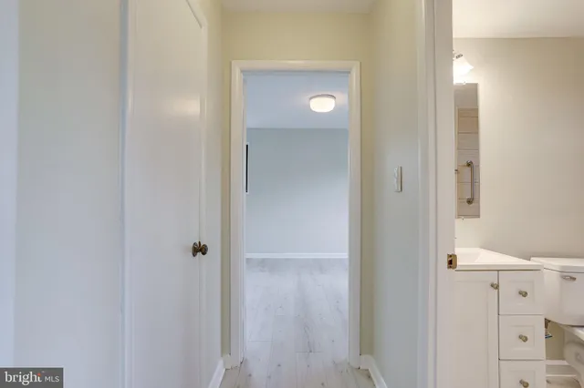 a view of an empty walk in closet