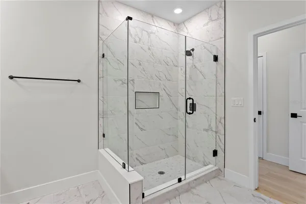 a bathroom with a shower